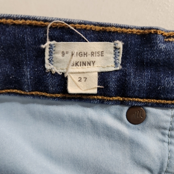 Madewell Womens 9" High Rise Distressed Skinny Jeans |27| - Picture 9 of 11